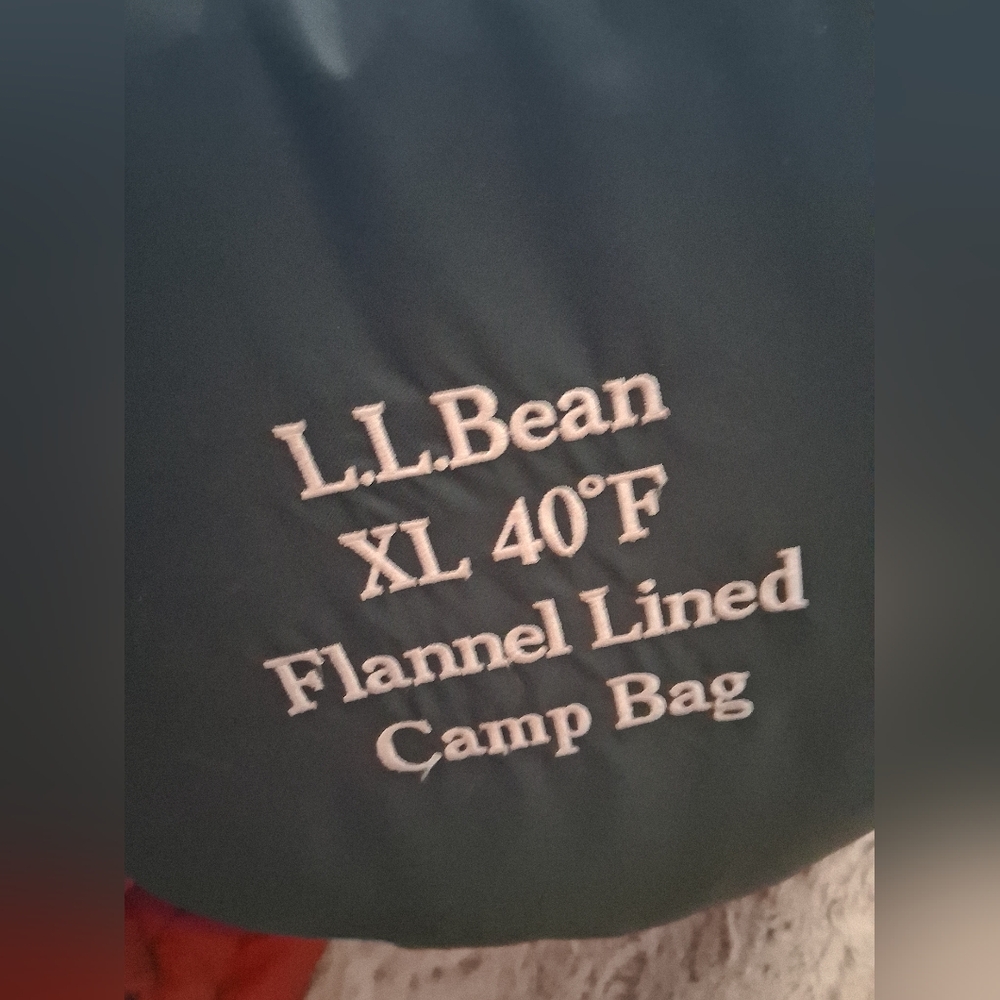 L.L.Bean Dark Green Camp Bag with White Embroidery